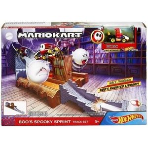 Mario Kart Hot Wheels Boo's Spooky Sprint Track w Shy Guy Die Cast New in box